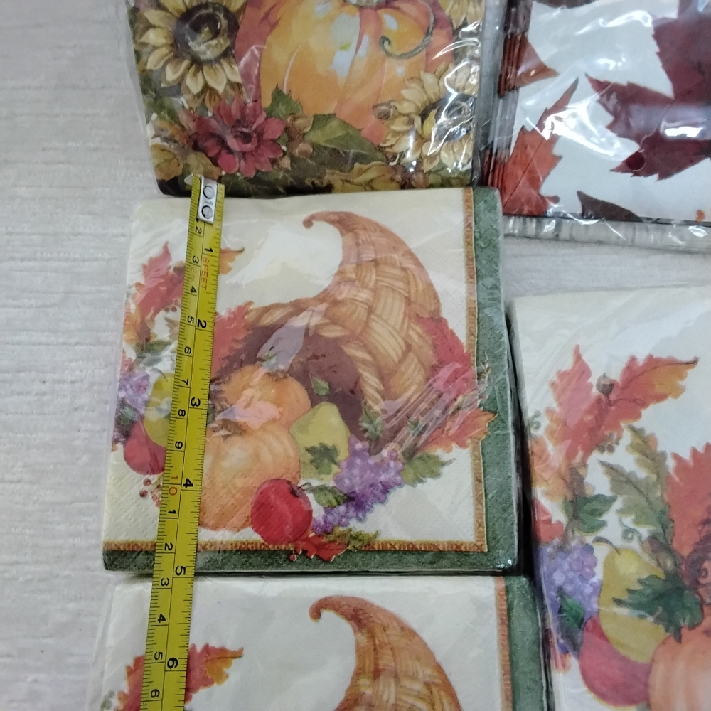 Autumn Harvest and Leaf Party Print Napkin And Treat Bags Bundle - Picture 3 of 11